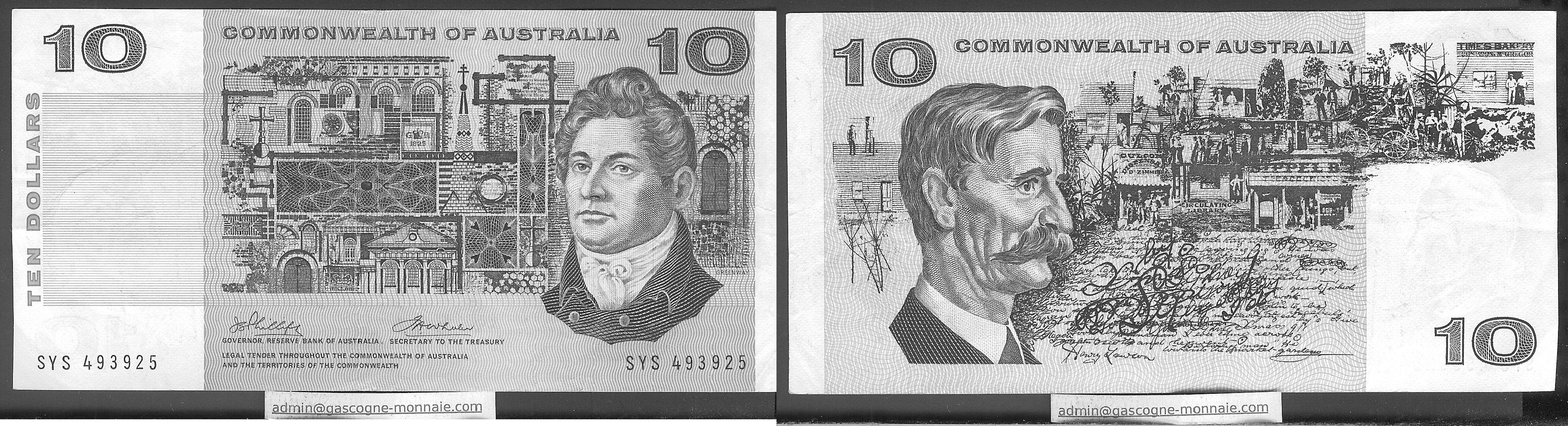 Australie $10 Phillips-Wheeler 1972 TTB